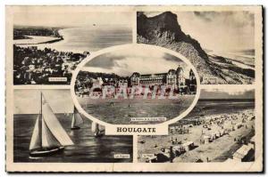 Modern Postcard General view Houlgate Beach regattas The Cliffs