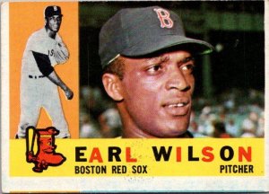 1960 Topps Baseball Card Earl Wilson Boston Red Sox sk1819