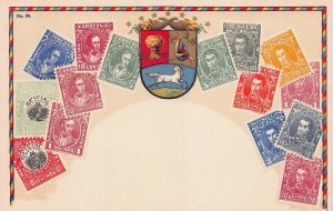 Venezuela, Classic Stamp Images on Early Postcard, Published by Ottmar Zieher