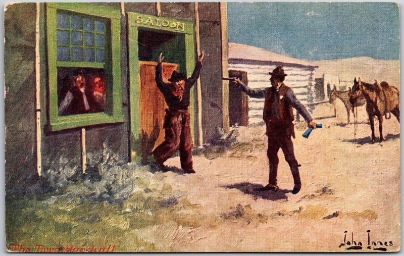 The Town Marshall, Fearless Men Western Attire, John Innes Artwork, Postcard