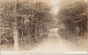 Franklin NY Drive Through the Woods Road Unused Real Photo Postcard H35