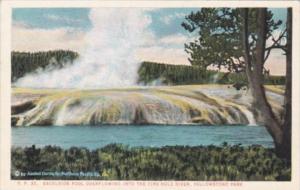 Excelsior Pool Overflowing Into The Fire Hole River Yellowstone National Park...