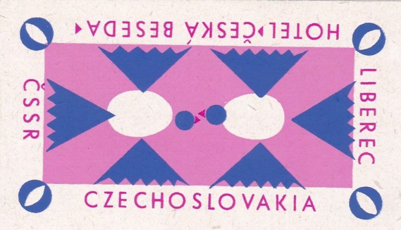 Czechoslovakia Liberec Hotel Ceska Vintage Luggage Label sk3602
