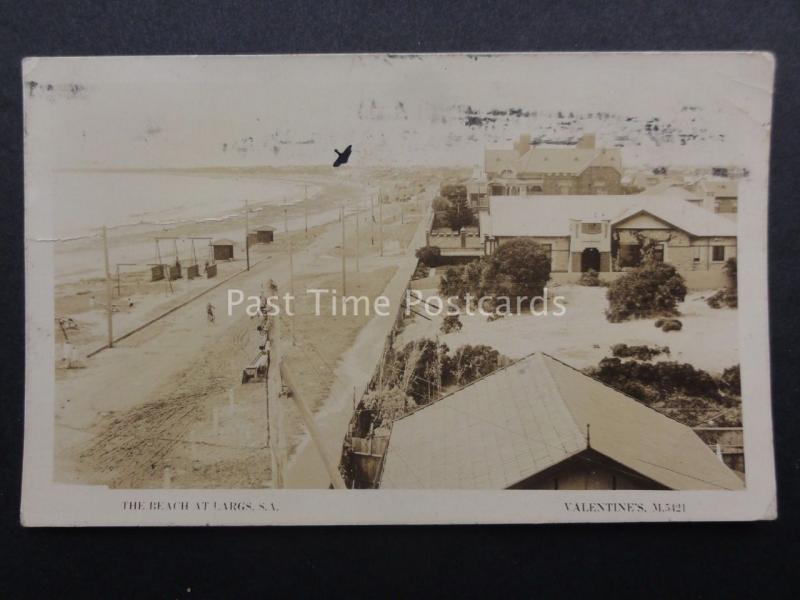 Australia ADELAIDE The Beach at LARGS - CHILDREN'S PLAY AREA & SWINGS c1927 RP