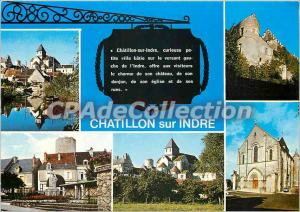 Modern Postcard Chatillon-sur-Indre (Indre) General view old castle dungeon