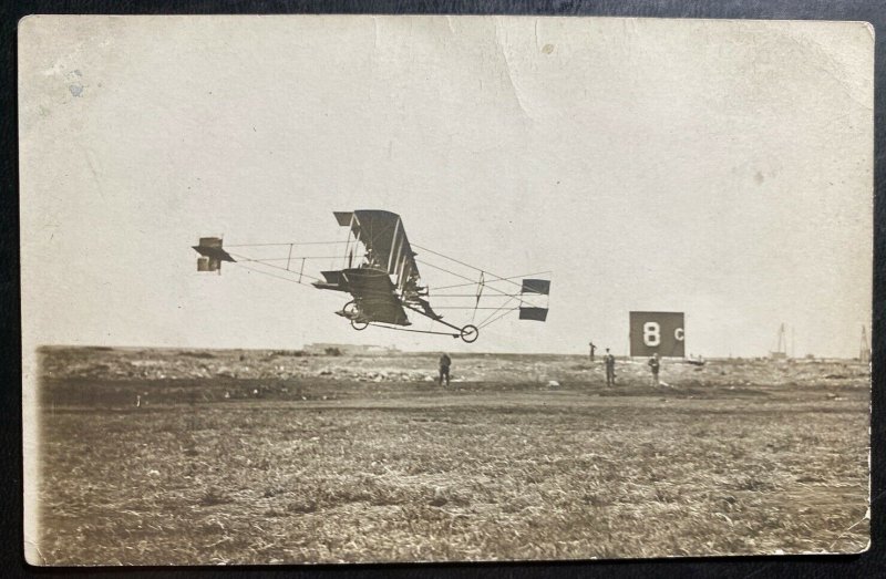 Mint RPPC Real Picture Postcard Early Aviation Biplane Air Race 