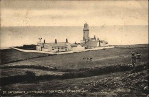 Isle of Wight England St Catherine's Lighthouse c1910 Vintage Postcard