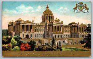 Harrisburg  Pennsylvania   State Capitol Building  Embossed  Postcard  c1915