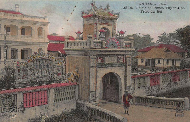 Palace of Prince Tuyen-Hua Frere du Roi, Indo-China, Early Hand Colored Postcard