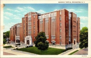 New York Postcard  - Masonic Temple - Freemasons - Rochester NY