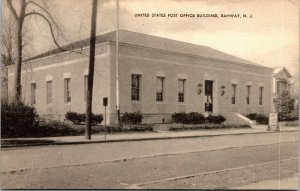 Vtg Rahway New Jersey NJ United States Post Office 1940s Unused Postcard