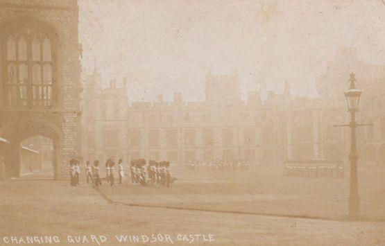 Changing Guard Windsor Castle Military Berkshire Antique Old Real Photo Postcard