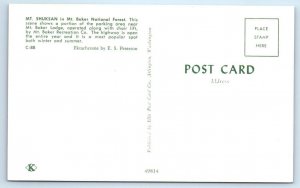 MT. SHUKSAN, Washington WA ~ Skiers Parking MT. BAKER LODGE c1950s Postcard