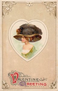 J82/ Valentine's Day Love c1910 Postcard John Winsch Cupid Woman 217