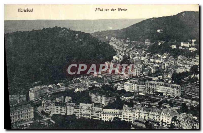 Old Postcard Karlsbad Blick von der Warte