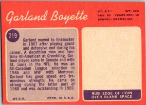 1970 Topps Football Card Garland Boyette Houston Oilers sk21508