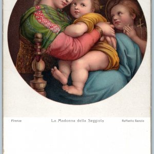 c1910s Lithograph La Madonna della Seggiola R. Sanzio Painting Copy Stengel A191