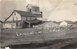 H96/ Lamonte Missouri RPPC Postcard c1914 Milling Company Building Sacks 65