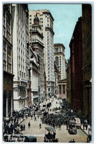 c1910 Broad Street Showing Exterior Building Curb Brokers New York NY Postcard