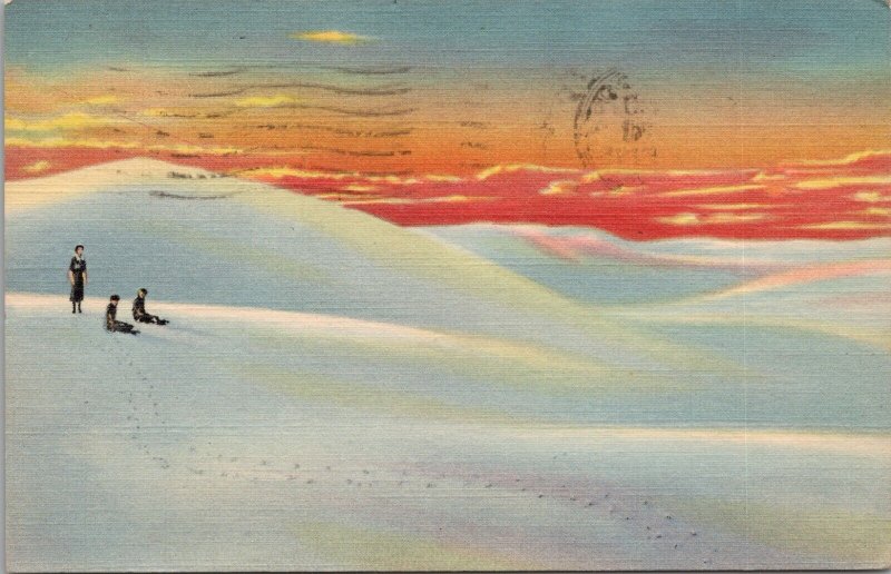 Sunset on the White Sands Near Alamogordo NM Postcard PC541