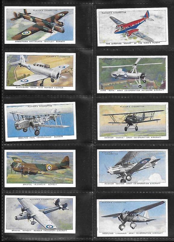 GB 1930s Plane | Aircraft | Player Cigarettes Cards. Complete Series of 50