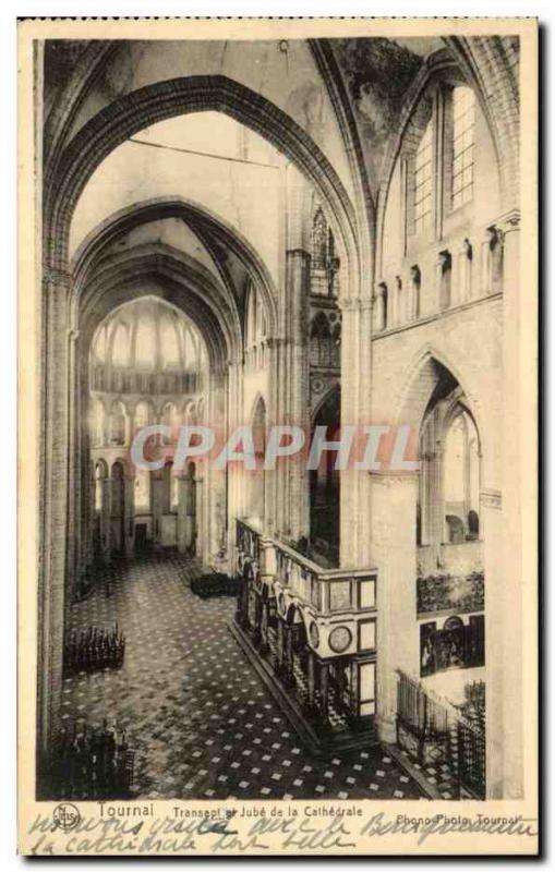 Old Postcard Tournai Jube Transept of the Cathedral