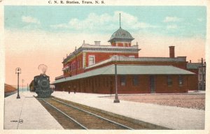 Vintage Postcard C. N. R. Railway Station Truro Train Nova Scotia Canada