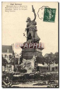 Old Postcard Quimper high monument to the memory of the dead for the homeland