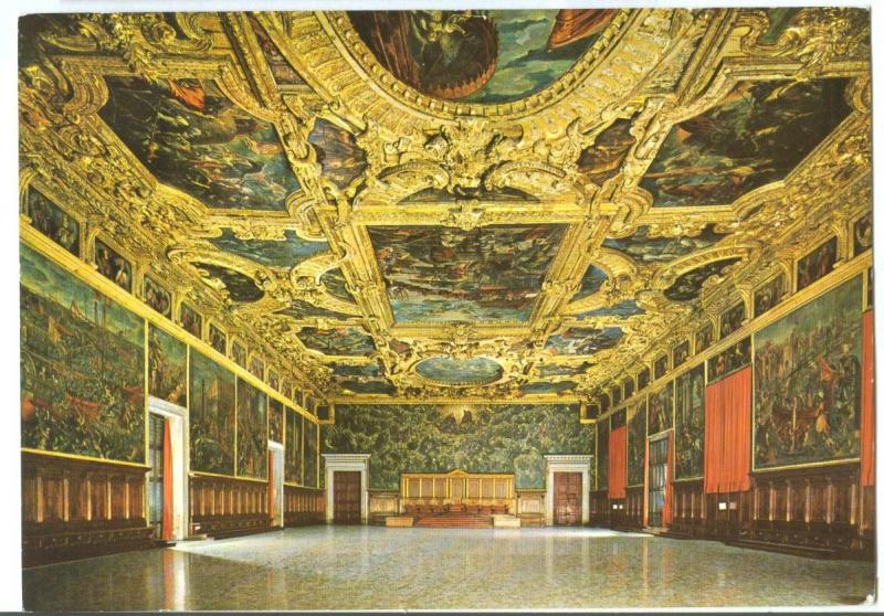 Italy, Venice, Venezia, Palazzo Ducale, Sala del Maggior Consiglio, Postcard