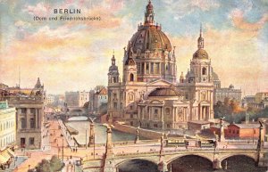 A021 Germany Berlin Cathedral and Friedrich bridge vintage postcard