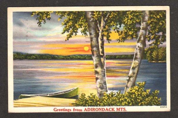 NY Greetings ADIRONDACK MTS MOUNTAINS NEW YORK Sunset