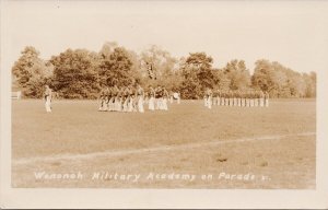 Wenonah Military Academy on Parade NJ New Jersey Cadets RPPC Postcard H44