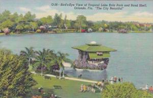 Florida Orlando Birds Eye View Lake Eola Park and Band Shell Curteich