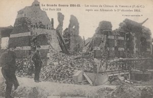 RUINS OF CHATEAU DE VERMELLE, Pas De Calais, France - Vintage POSTCARD (WW1)