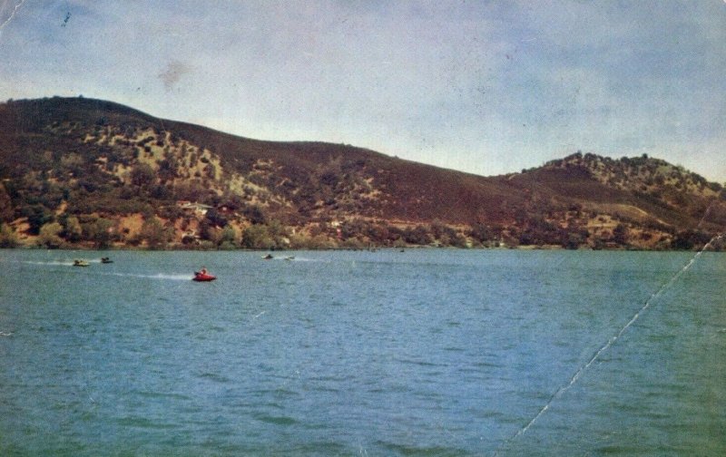 Vintage Boat Racing Clear Lake, CA Postcard F84 