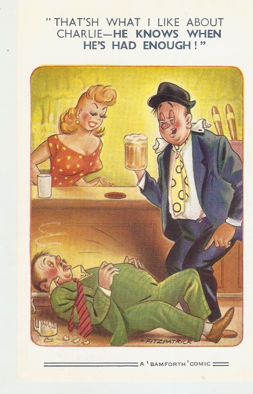 hat's what I like about Charlie-He .. Bamforth Comic Series postcard No. 1746