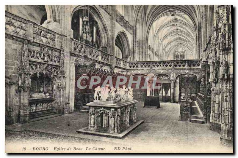 Old Postcard Bourg Brou Church Choir