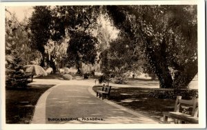 RPPC Walkway in Busch Gardens, Pasadena CA Vintage Postcard D33