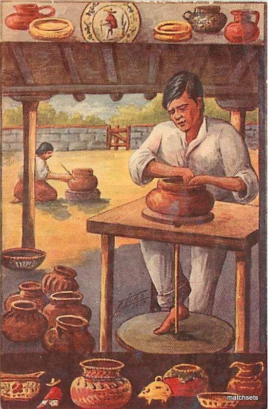 1950's MEXICO Pottery Making Atisan occupation 8066 postcard