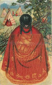 c1900 Inked out add on Indian Blanket undivided Postcard 25-11464