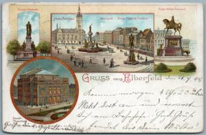 GRUSS AUS ELBERFELD Wuppertal GERMANY 1898 ANTIQUE POSTCARD w/ STAMP