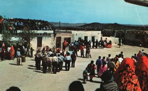 Vintage Postcard Gathering For One Of Indian Ceremonial Dancers Entertainment