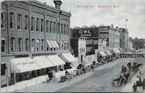 Michigan Avenue Big Rapids MI Unused Postcard F17 