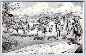 1917 CHARGE! U.S. CAVALRY JOHN R CARY RICHMOND VIRGINIA USA WWI POSTCARD