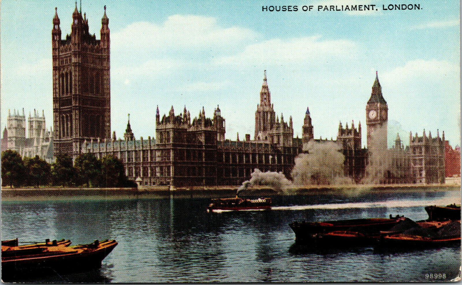 Vtg 1910s Houses of Parliament Palace of Westminster London England UK
