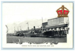 c1900s Canadian Pacific Docks and Elevators Saint John Unposted PMC Postcard 