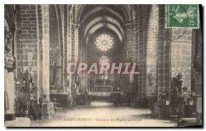 Postcard Old St Junien Interior of the Church