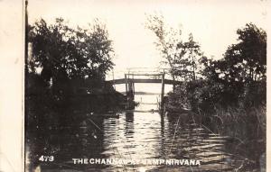 Clitherall Minnesota?~Bridge on The Channel @ Camp Nirvana~Note on Bk~1915 RPPC