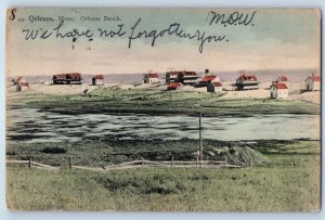 c1906 Orleans Massachusetts MA Vintage Postcard Beach Waterfront Building Posted