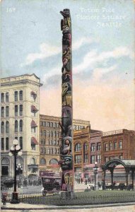 Totem Pole Native American Indian Seattle Washington 1909 postcard
